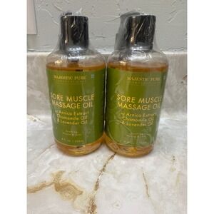 Majestic Pure Sore Muscle Massage Oil Arnica Chamomile Lavender‎ - 2 Pack